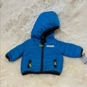 Carter’s Blue Hooded Puffer Jacket. Front zipper NWT